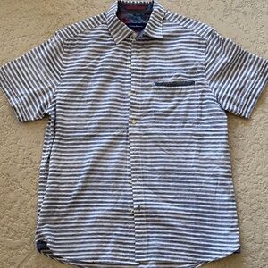 Tommy Bahama Blue and White Striped Shirt